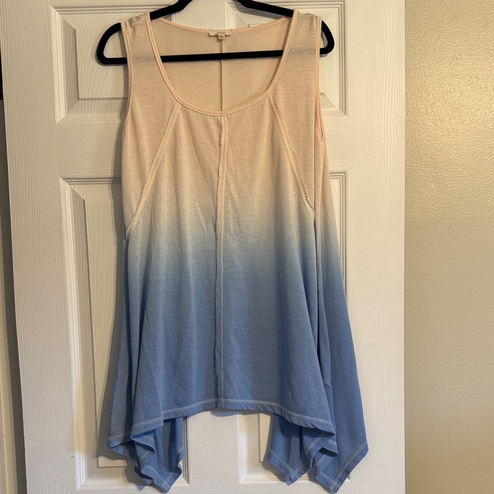 Easel Cream and Blue Ombre Tank Top